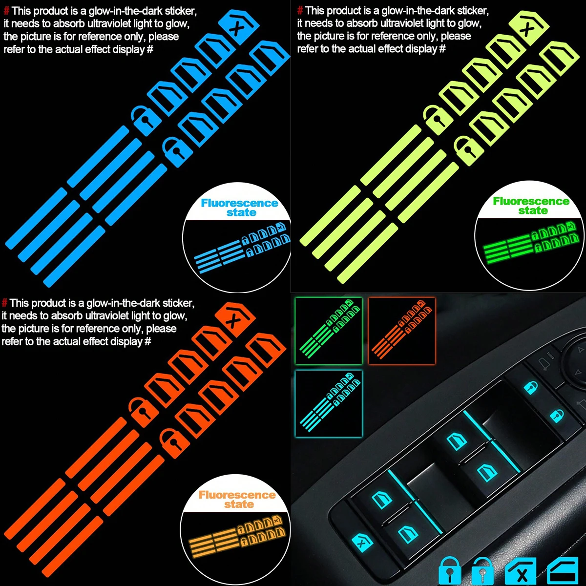 Car Accessories Nz - 18 шт. светящихся наклеек для кнопок