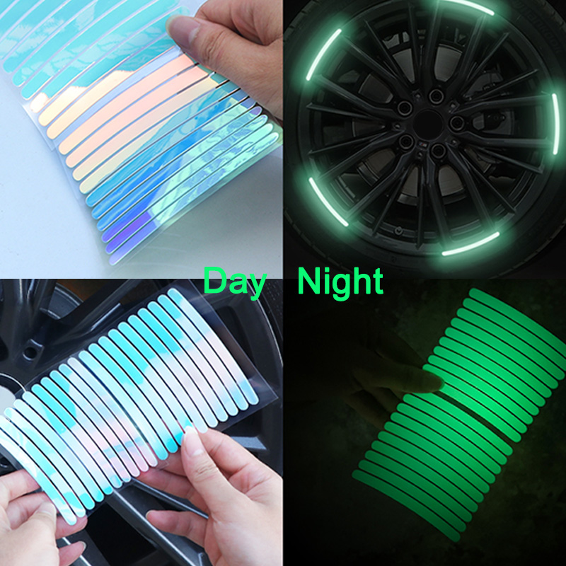 Car Accessories For Night Driving - 10/20/40 шт. светоотражающие наклейки на колеса