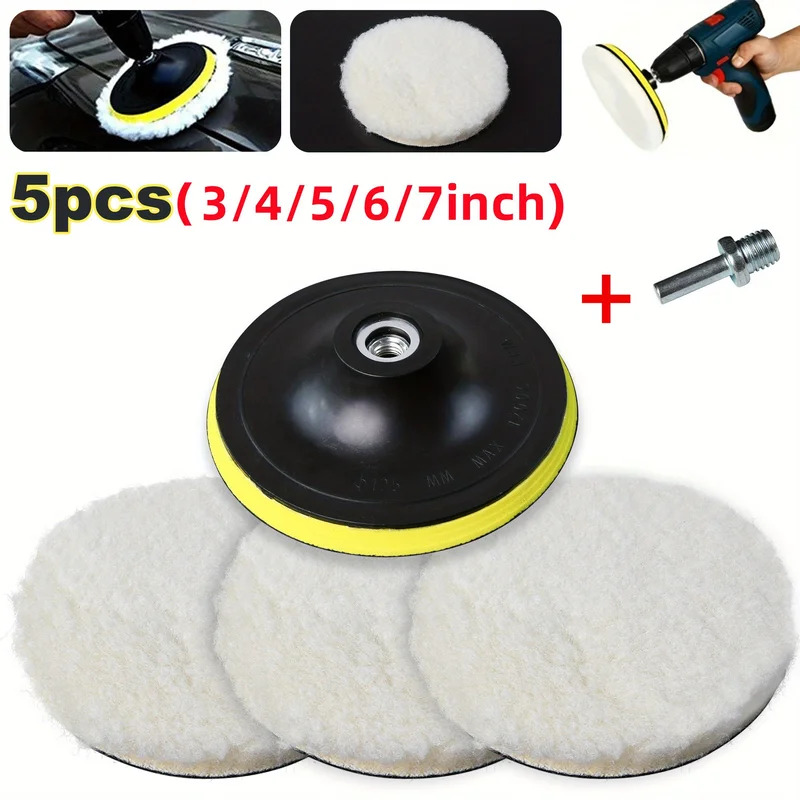 5 шт., 7/6/5/4/3 дюйма, полиро – обзор и цена Car Wax Polishing Pad